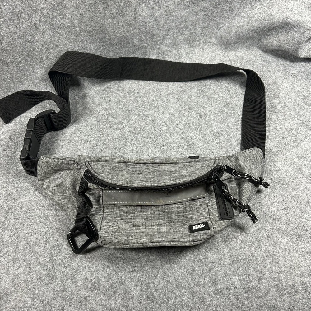 Bark Dog Walking Fanny Pack OS Gray Heathered Reflective Strip Utility Bag‎